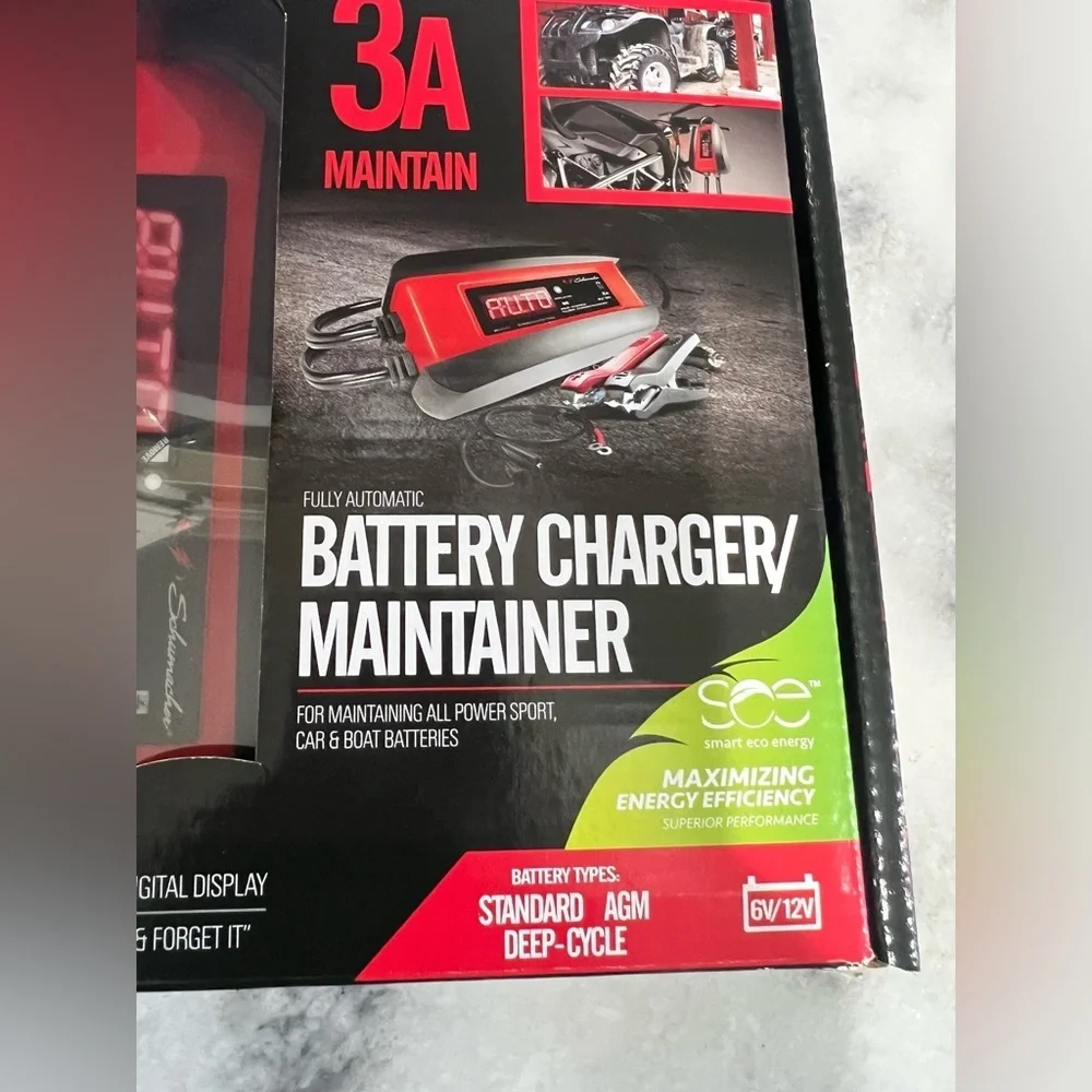Schumacher Fully Automatic Battery Charger, Maintainer, and Auto Desulfator- 3 A